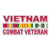 Vietnam w/ Ribbons Red Combat Veteran 10" Window Sticker Decal