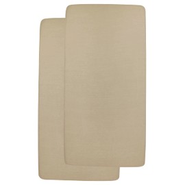 Meyco Baby Plain Fitted Sheets for Cot Bed (Flat Sheet with Soft Jersey Quality, Made from 100% Cotton, Perfect Fit thanks to All-Round Elastic, Breathable, Dimensions: 60 x 120 cm), Taupe