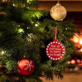 Gone for a Run Running Round Ceramic Ornament | May All Your Miles Be Merry