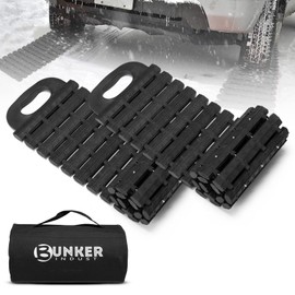 BUNKER INDUST Tire Traction Mats Portable Recovery Tracks for Off Road 4X4 Snow, Sand,Emergency Devices for Cars, Trucks, Van(2 Pack)