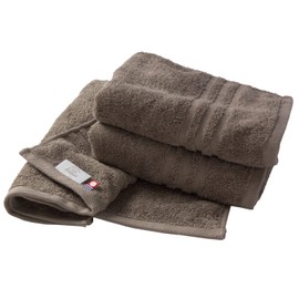 Hiorie Imabari Towel, Certified, Face Towel, Hotel’s Set of 3, Mocha Brown, 100% Cotton, Highly Absorbent, Durable, Plain, Made in Japan, Imabari Brand