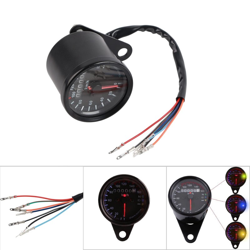 Motorcycle Odometer Speedometer K/MH Universal Backlight Signal Pack of 1