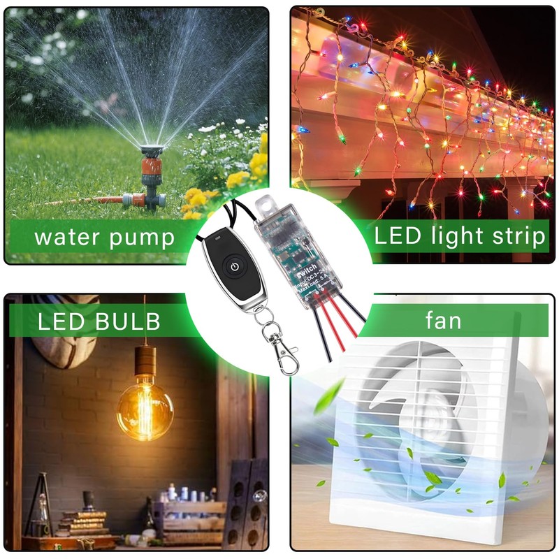 Meskliu Mini Remote Control Switch,DC 5V/12V/24V/ 5A Relay Wireless ON/Off