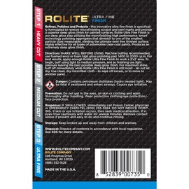 Rolite Ultra Fine Finish (8 fl. oz.) for Removing Micro-Finishing Scratch & Swirl Marks for Automotive Clear-Coat Paints, Low Sling, Deep Gloss