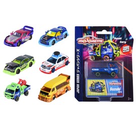 Majorette - Japan Series Deluxe Model Car (1 Metal Car, 7.5 cm) - Random Selection of 6 Toy Cars with Tuning Part & Collection Box, from 5 Years, with Freewheel and Suspension