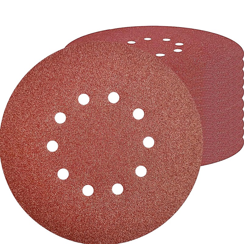 10 Pack 9-Inch 10 Hole 40 Grit Drywall Sandpaper -9"