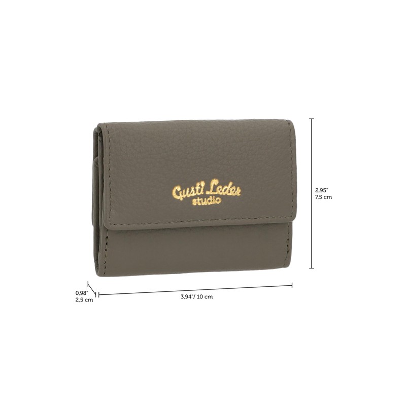 Gusti Dario Women's and Men's Leather Wallet Grey Leather, gray,