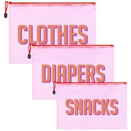 KUIRAN 3pcs Hospital Bag Organizing Pouches for Labor and Delivery, Maternity Essentials Diaper Bag Organizer for Mom Travel (Pink, Large)