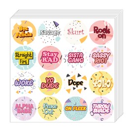 Creanoso Funky Words Stickers (20 Sets X 16 Designs) – Sticker Card for Kids – Awesome Stocking Stuffers Gifts for Boys & Girls – Classroom Home Rewards Enticements