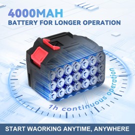 Poafamx 21V Cordless Submersible Water Pump, 1100GPH 4.0Ah Battery Powered Sump Pump, Stainless Steel Electric Water Transfer Pump, Portable Drain Pump for Pool, Pond, Hot Tub, Rain Barrel, Garden