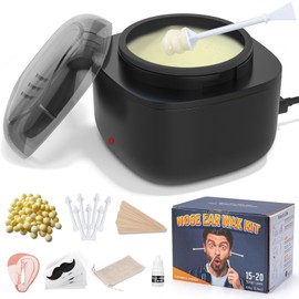 EYUYTU Nose Waxing Kit for Men and Women, Nose Ear Hair Wax Kit with 100g Wax, 40 Sticks, USB Fast Heat, Smart Constant Temp, Upgraded Size, Multi-Accessories, Black
