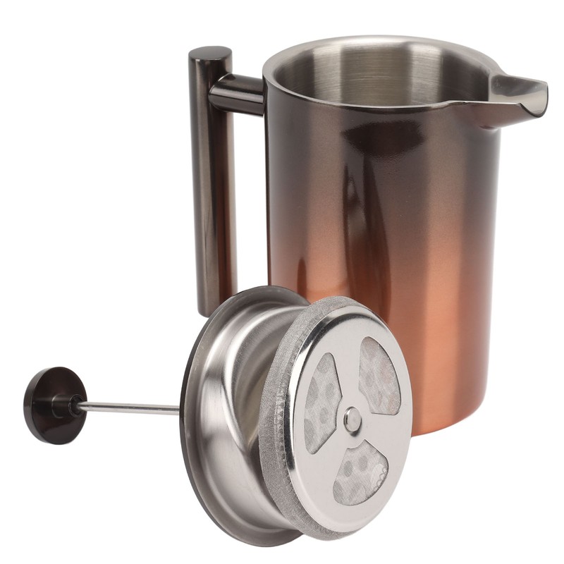 French Press Coffee Tea Maker with Filter Double Layer 304