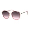 Womens Mod Elegant Double Rim Round Designer Sunglasses Gold Pink