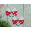 Pack Of 2 Red & White Polka Dot Satin Ribbon