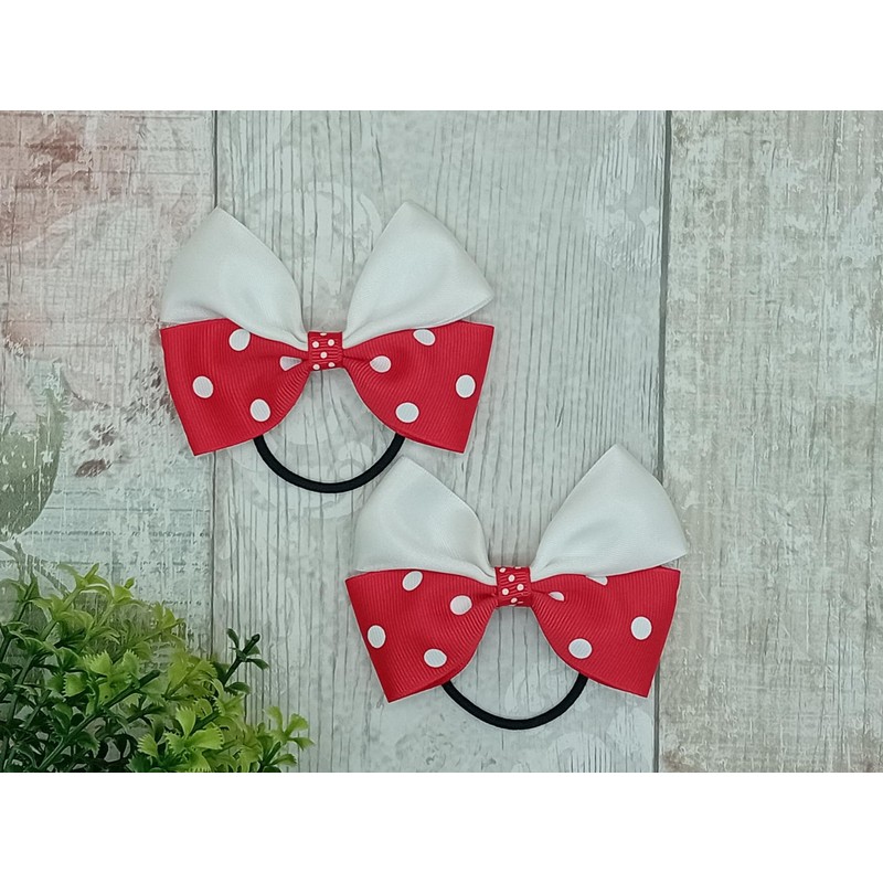 Pack Of 2 Red & White Polka Dot Satin Ribbon