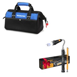WORKPRO 13-inch Tool Bag & EverBrite 2-pack Magnetic Pick Up Tool Set
