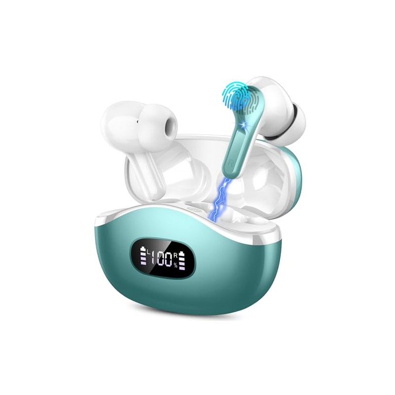 Hupoaf Wireless Earbud Bluetooth, Noise Canceling Mic, IP7 Waterproof Headset