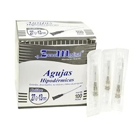 Aguja Hipodérmica de 27gx13Mm Pabellón Gris Caja 100 con Unidades