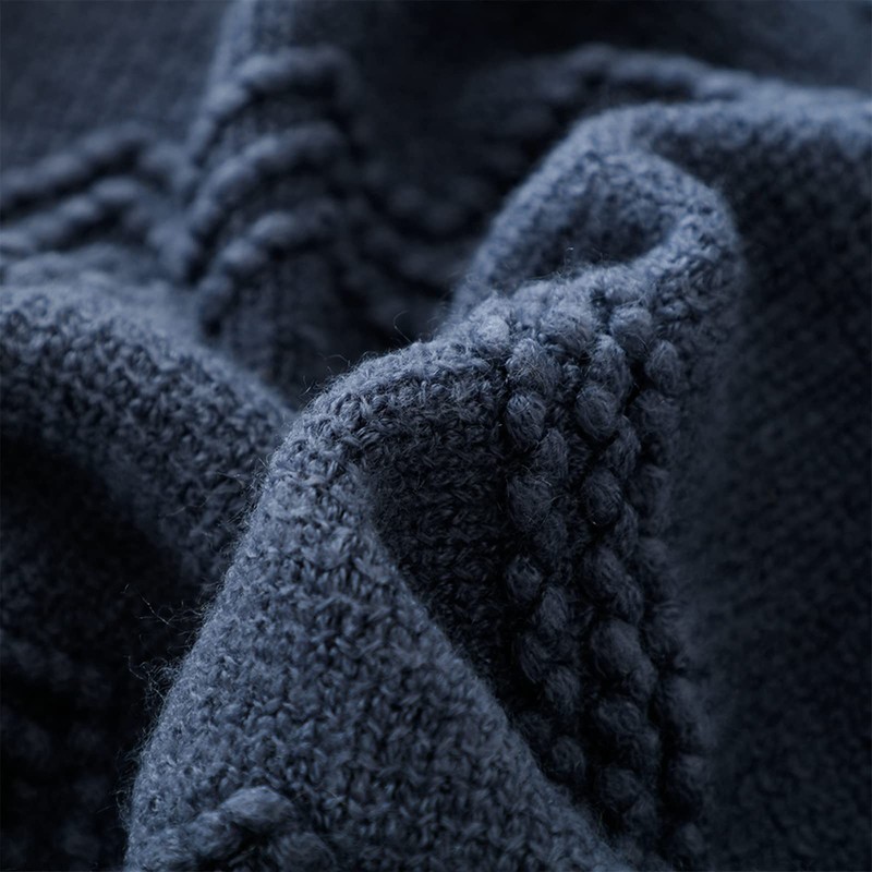 BOURINA Textured Solid Soft Sofa Throw Couch Cover Knitted Decorative