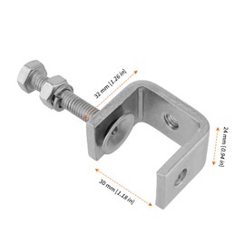 Stainless Steel C Clamps Mini 1 inch, HOZEON 10PCS Heavy Duty Tiger Clamp with Wide Jaw Openings, Metal U Clamp Brackets Small Desk Clamp for Woodworking, Metal Working, Silver