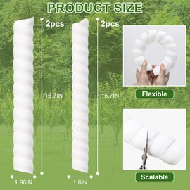 4/6/8 Pcs Tree Trunk Protector-2 Size Plastic Spiral Tree Guard Tree Trunk Protector Wrap Tree Bark Protector Tube Tree Wraps to Protect Bark Tree Saplings from Deer Cats Rodents Rabbit Mowers (White)