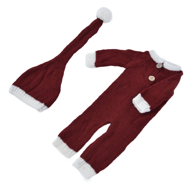 Breathable Baby Photography Photo Props Set Soft Mohair Jumpsuits Hat
