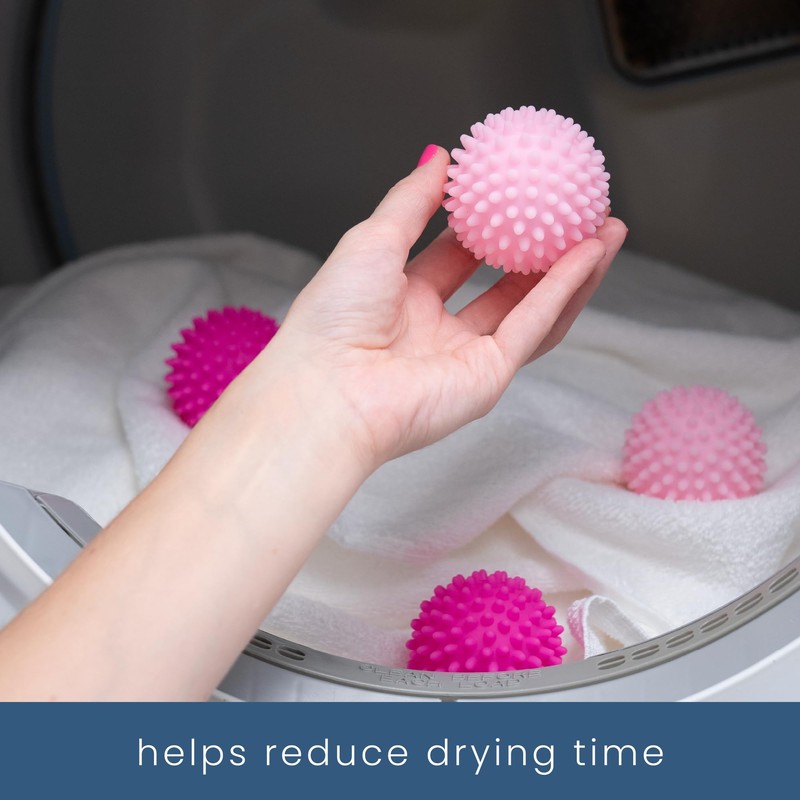S&T INC. Reusable Plastic Dryer Balls, Fabric Softener for Laundry,