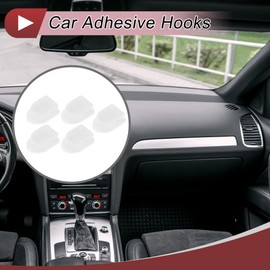 HEROFFIX 5 Pcs for Purses Bags Keys Water Bottles and Shopping Bags Car Storage Hooks Sturdy Car Adhesive Hooks White ABS 1.18"x0.79"