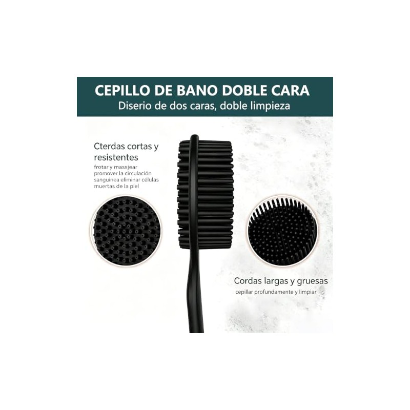 Set Cepillos Corporales Silicona Limpiador Baño Hombres Mujeres Cepillo Espalda
