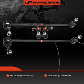 A-Premium Set of 4, Front & Rear Sway Bar Links Kit Stabilizer Bar Links Compatible with Hyundai Genesis Coupe 2011 2012 2013 2014 2015
