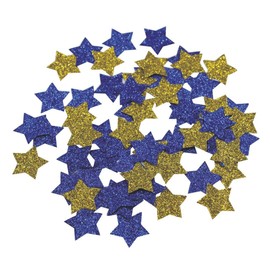 Mybbshower Royal Blue Gold Glitter Stars Confetti 1.5 Inch Twinkle Twinkle Little Star Baby Shower Decorations Pack of 300 | Mybbshower