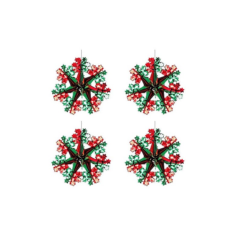 Widdle Wonderland Green/Red Christmas 2 Tone Foil Ceiling Decorations -