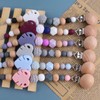 Anemeeoke 50PCS Natural Beech Wood Pacifier Suspender Clips, for Teething