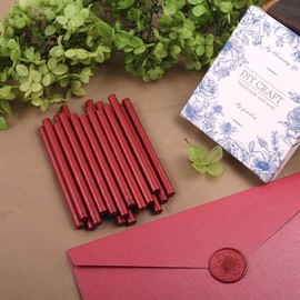 Wine Red Wax Seal Sticks,26pcs Mini Wine Red Sealing Wax Sticks Glue Gun Wax Sticks for Wedding Invitations Envelopes Cards Christmas Package Gift Decoration (Wine Red)