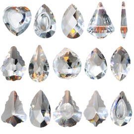 KUWAN Sun Catcher Crystal Sun Catcher Window Decoration, Crystal Decorative Pendant Garden Decoration Rainbow Manufacturer (15 Pieces Crystal)