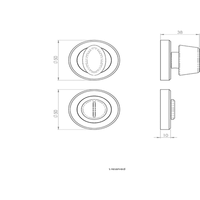 Thubmturn Lock and Release Handle - Beveled Edge - Concealed