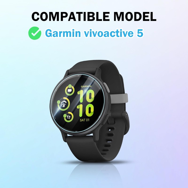 riwoauoo 5 Pack Watch Screen Protector for Garmin Vivoactive 5,