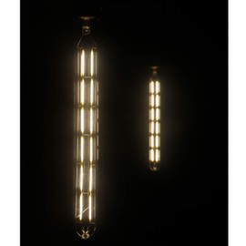 Dimmable Led Tubular Bulb 12W,3000K Soft White,T30 Long Tube Edison Led Vintage Filament Bulb,100W Equivalent,Clear Glass Cover, E26 Medium Base,4-Pack. (11.8in(300mm)-12W)