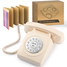 NISAIKLUZ Audio Guest Book Wedding Phone, Record Guest Messages, Retro Audio Guestbook for Wedding, Baby Shower Message Voicemail, Save The Congratulations of Relatives and Friends