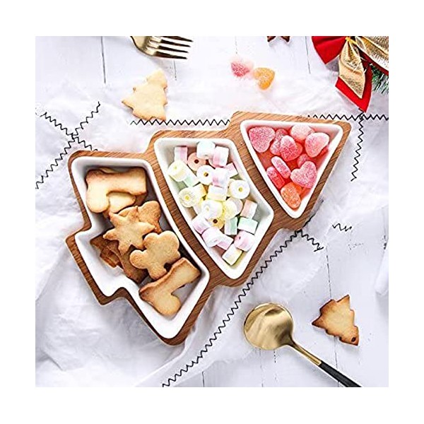 ROSE CREATE 10.8 Inches Snack Appetizer Trays Set, Christmas Tree