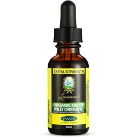 Louianna - Organic Wild Oregano Oil, Pure Oil of Oregano Drops, with 80 Percent Carvacrol, for Oral or Topical Use, 30 mL