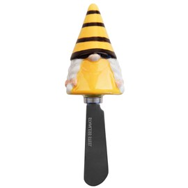 Butter Knife Spring Bee Sunflower Elf 3D Relief Design, Hand Drawn Ceramic Cute Sunflower Bee Pattern Butter Knives, Kitchen Tableware Butter Spreader Knife For Apply Butter Cheese