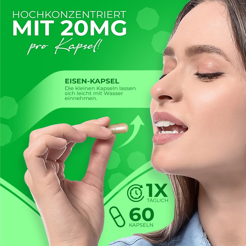 Iron Capsules by BjökoVit | High Dose & Vegan |