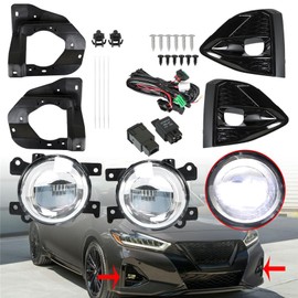 LABLT Replacement for Maxima 2020 2021 Fog Lights Front Bumper Replacement for 28245GG 43544DG Left Right Side Driving Fog Lamps Assembly with Wiring Harness & Switch Kit