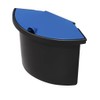 Helit linear waste paper bin, 2 l, black/blue lid, H6106093