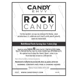 Candy Envy Mermaid Rock Candy Crystal Sticks - 18 Indiv. Wrapped - Pink, Light Blue, Lavender