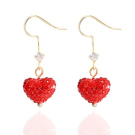 Valentines Day Earrings Heart Earrings for Women Valentines Day Gifts for Her Rhinestone Heart Dangle Earrings Valentines Earrings Jewelry Valentine Day Outfit for Women the Outfit 2025