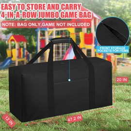 CSOKRE Heavy Duty Carrying Bag Compatible with Giant 4 in a Row Game,[840d Oxford+Front Pocket] Easy Storage for Jumbo 4 to Score Four Outdoor Yard Game Large Storage Bag(Game Not Included)