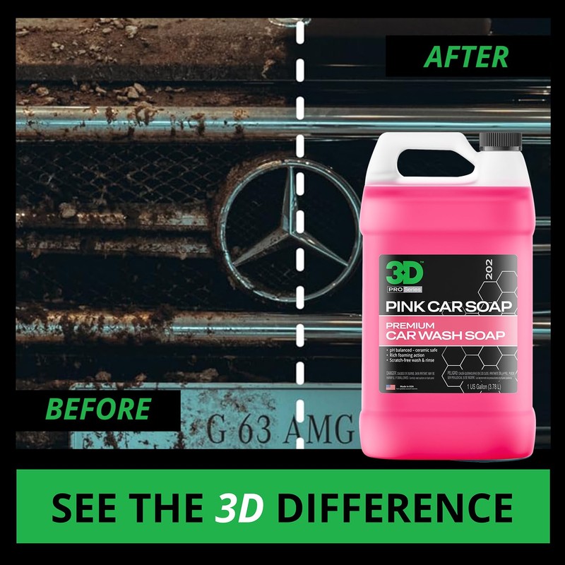 3D Pink Car Soap – 1 Gallon |pH Neutral Car