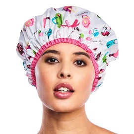 Reusable Shower & Bath Cap, Lined, Oversized Waterproof Shower Caps Large Designed for all Hair Lengths with Lining & Elastic Band Stretch Hem Hair Hat - Fashionista Diva